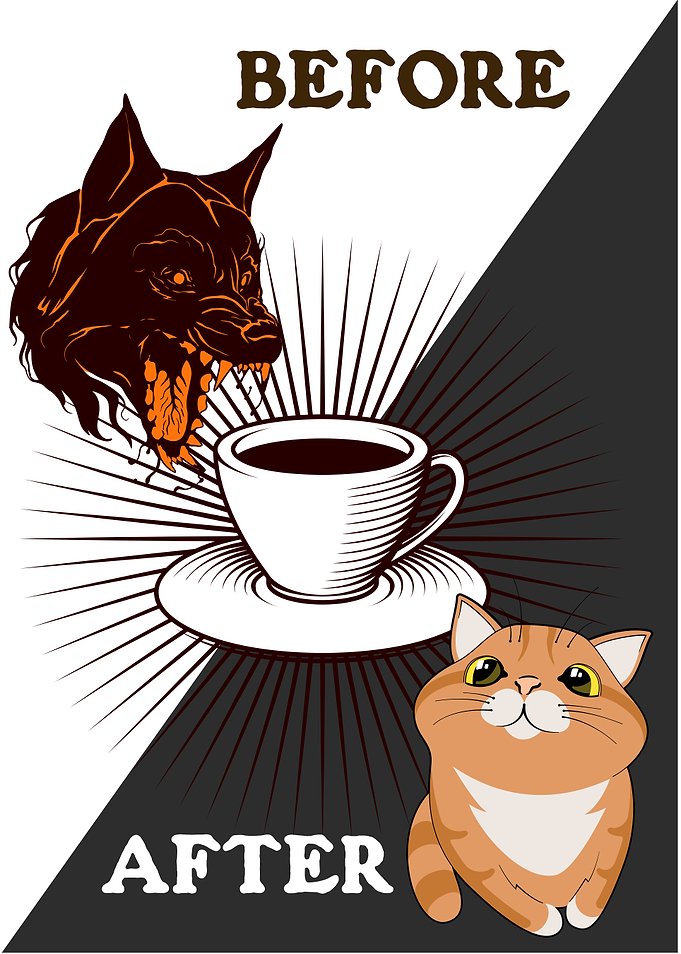 COFFEE BEFORE AFTER FUNNY