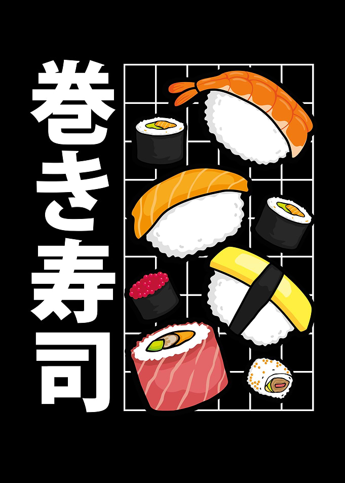 Many sushi in aesthetic st