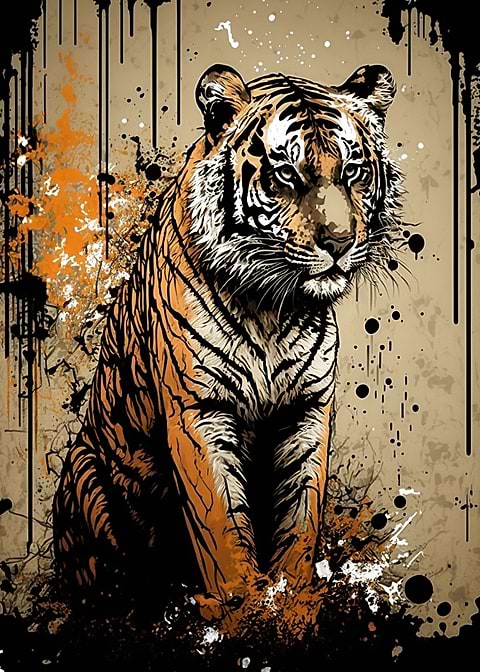 Tiger — metal poster wall art