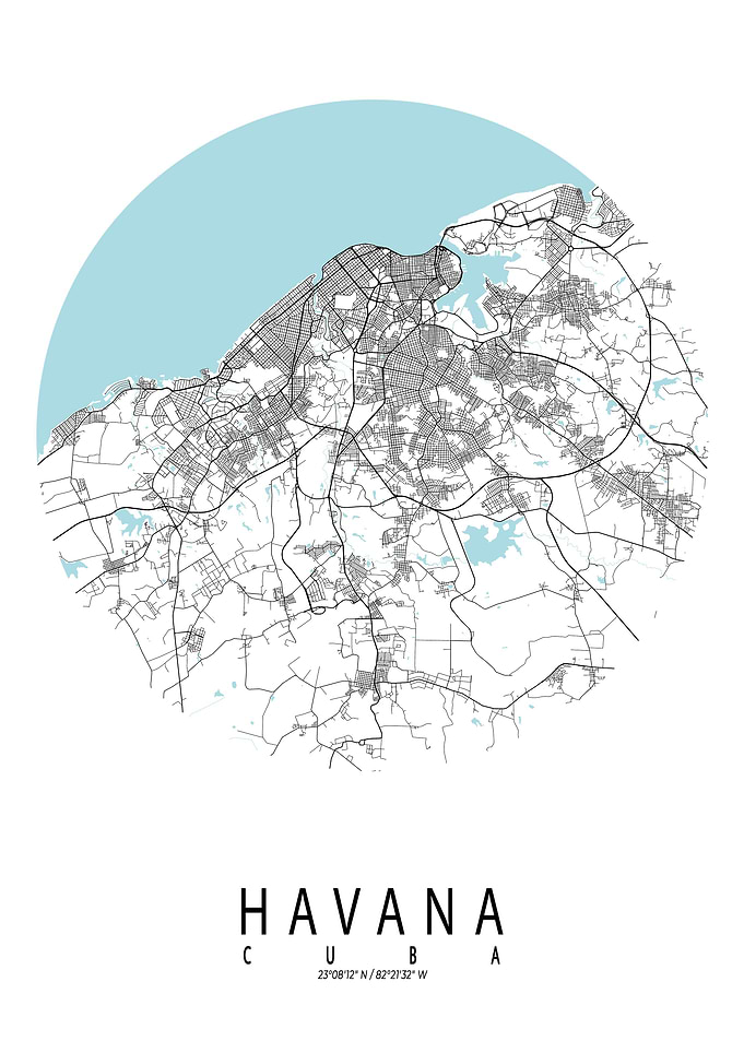 Havana City Map Circle