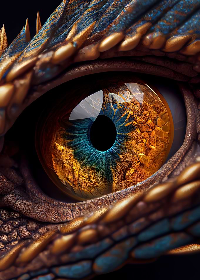 Dragon eye orange poster