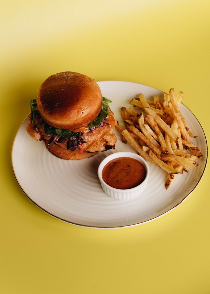 Burger Fries and Dip