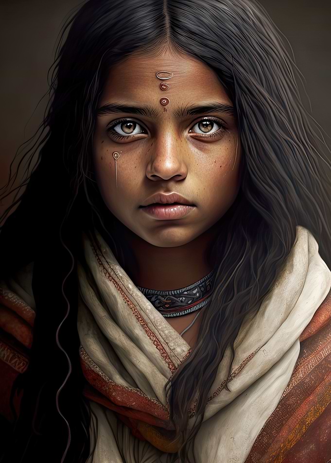 Girl in rags