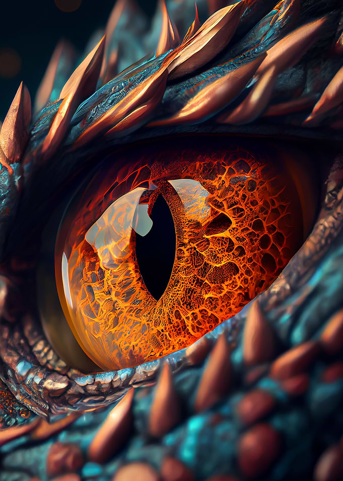 Dragon eye yellow poster