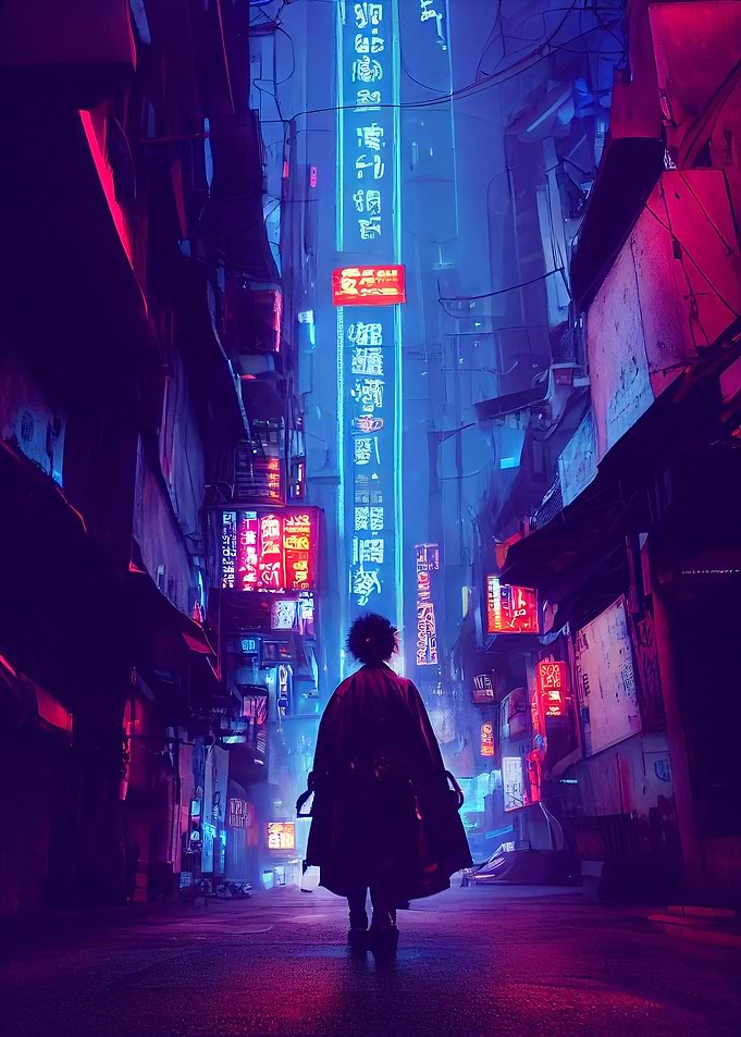 Cyberpunk Night in Tokyo