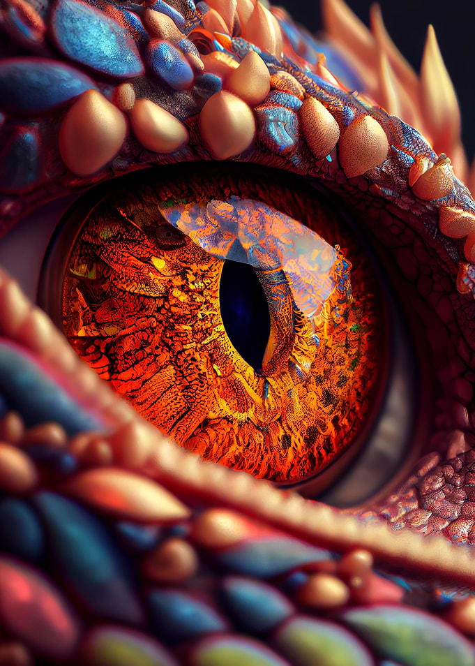 Dragon eye red poster