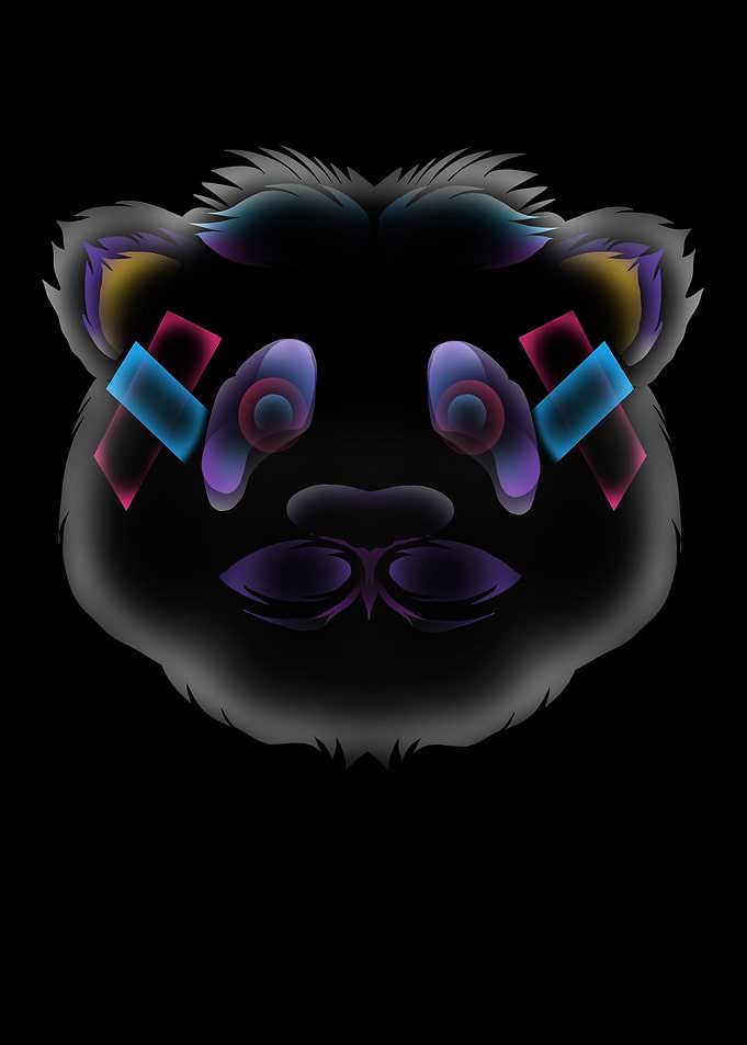 panda bear on transparant