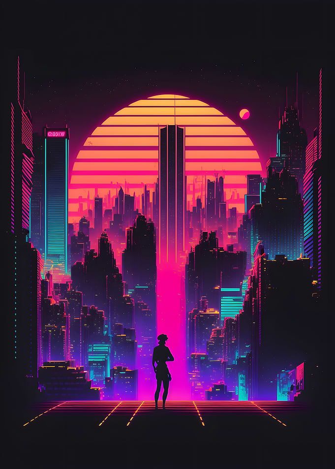 Synthwave Retro Neon City