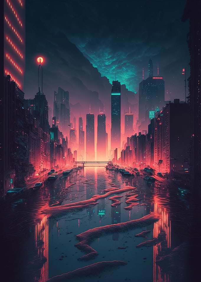 Dystopian Neon Urban Vibes