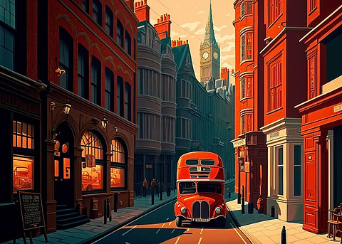 London Red Bus — metal poster wall art
