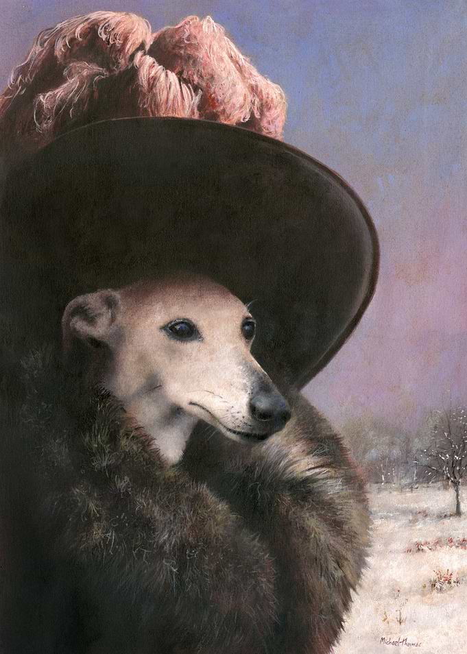 Edwardian Whippet Lady