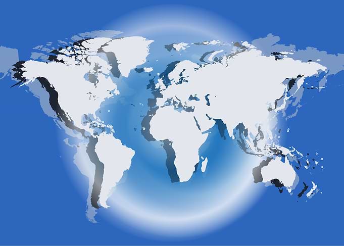 World map white futuristic