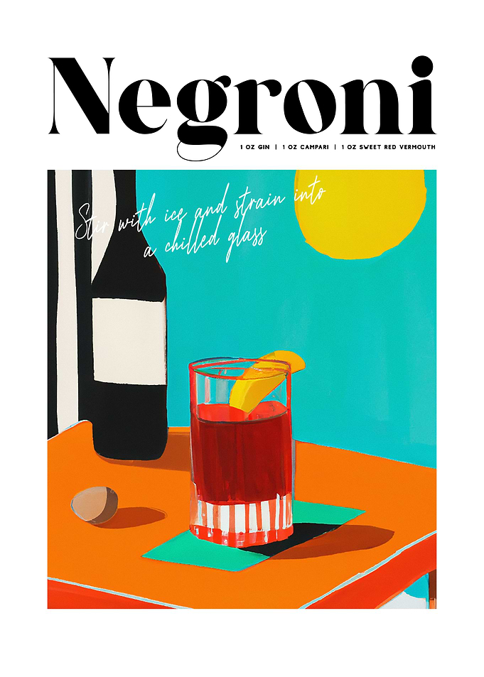 Turquoise Negroni Art