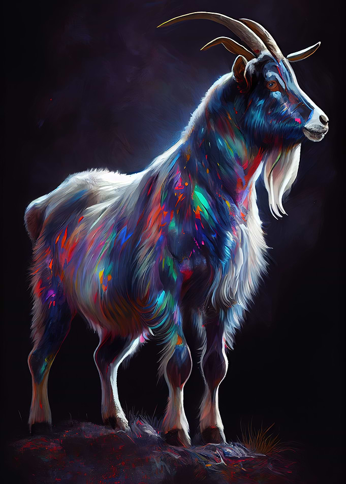 Farm Goat Oil Paint