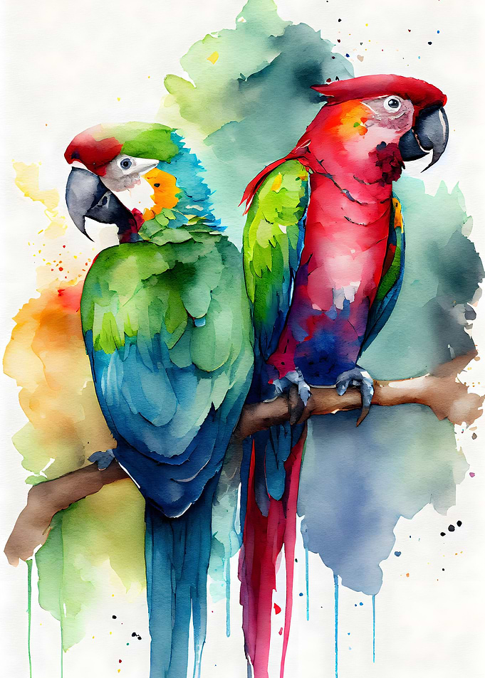 Romantic Parrot Couple