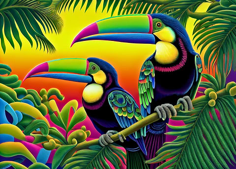 Keel Billed Toucans — metal poster wall art