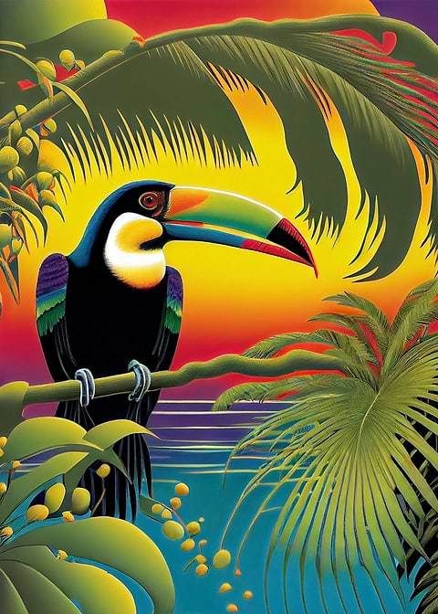 Keel Billed Toucan — metal poster wall art
