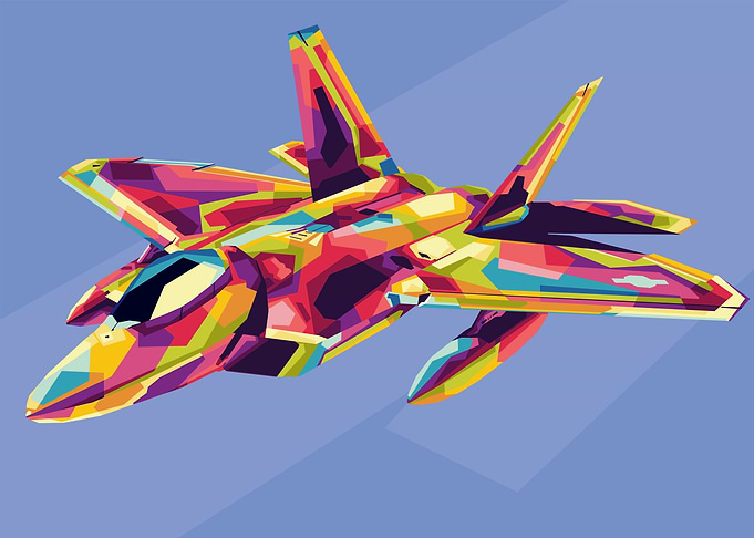 F-22 Raptor in WPAP style