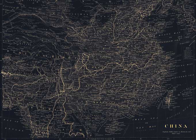 China vintage glowing map