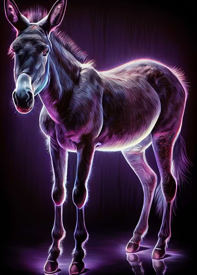 Farm Donkey Oil Paint