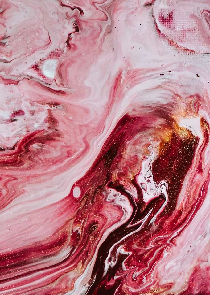 Red and pink ink