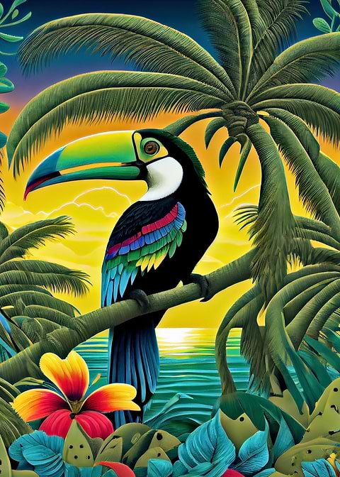 Keel Billed Toucan — metal poster wall art