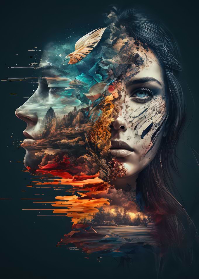 Double faced woman