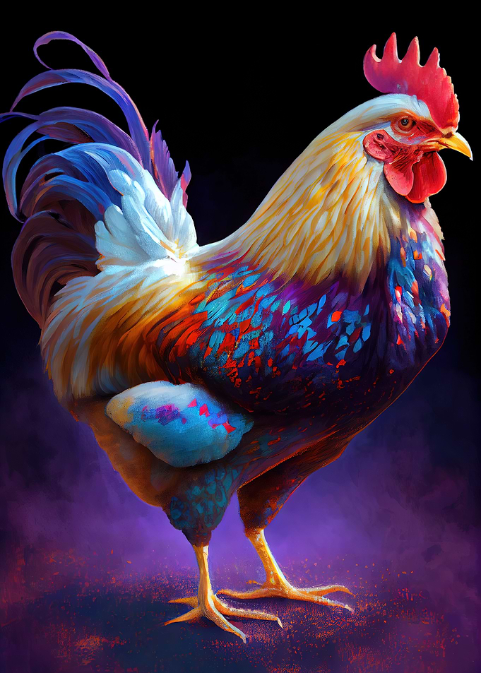 Farm Chicken Oil paint
