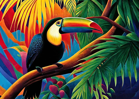 Keel Billed Toucan — metal poster wall art