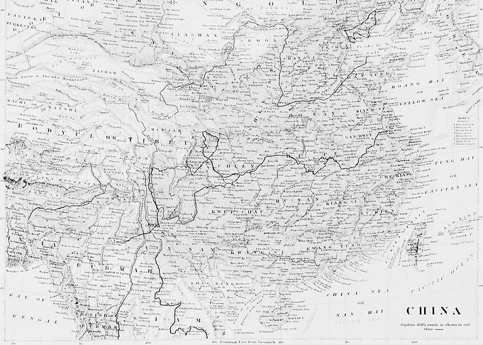 China vintage white map