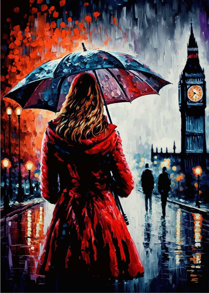 Girl with Red Umbrella
