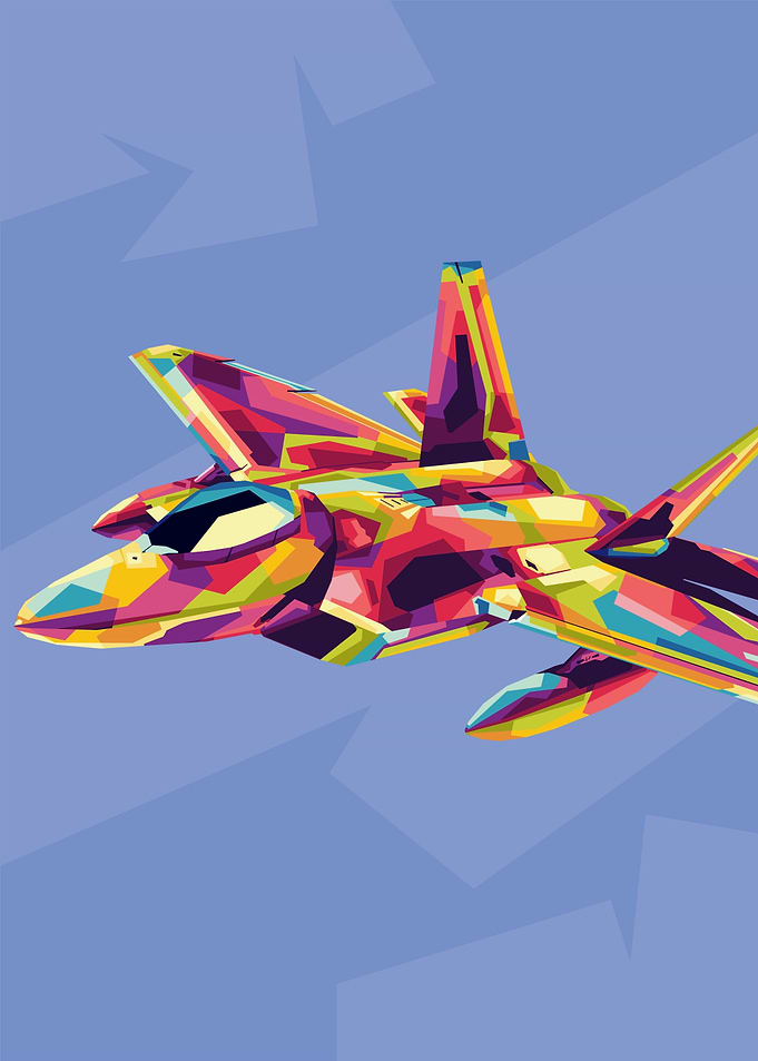 F-22 Raptor in WPAP style