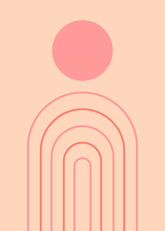 Retro Pink Modern Arch