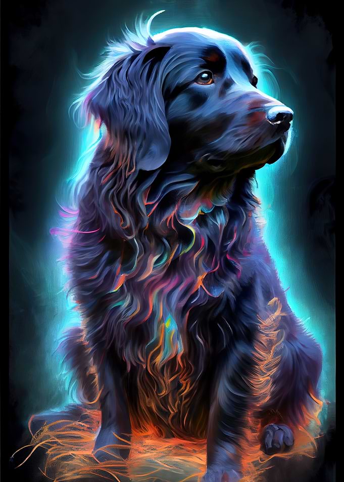 Farm Dog Oil Paint