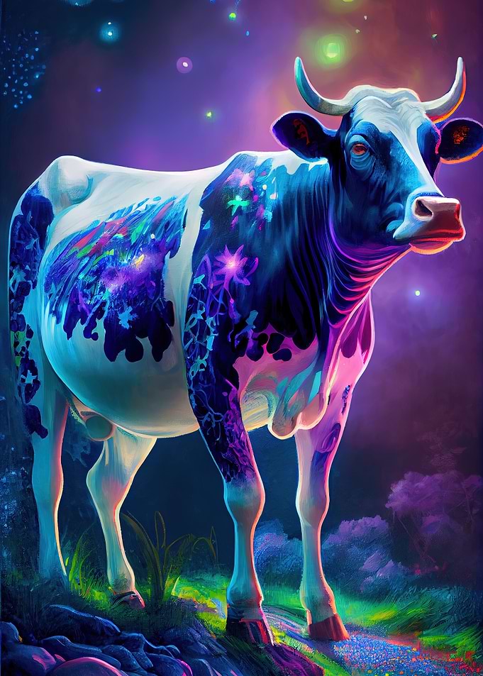 Farm Cow Oil Paint
