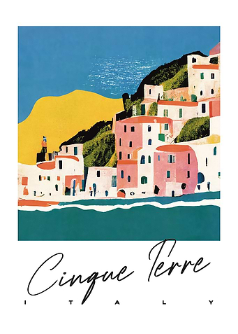 Cinque Terre Collage Art