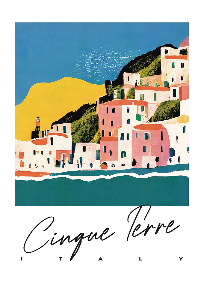Cinque Terre Collage Art