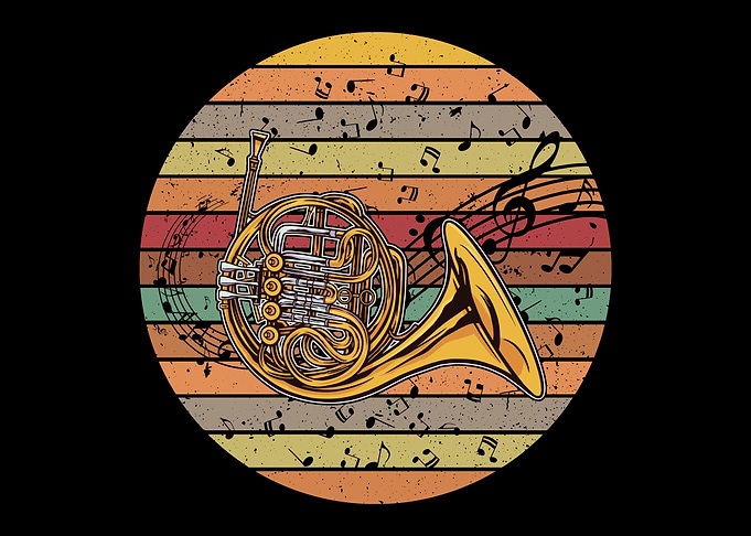 French Horn Retro Hornist