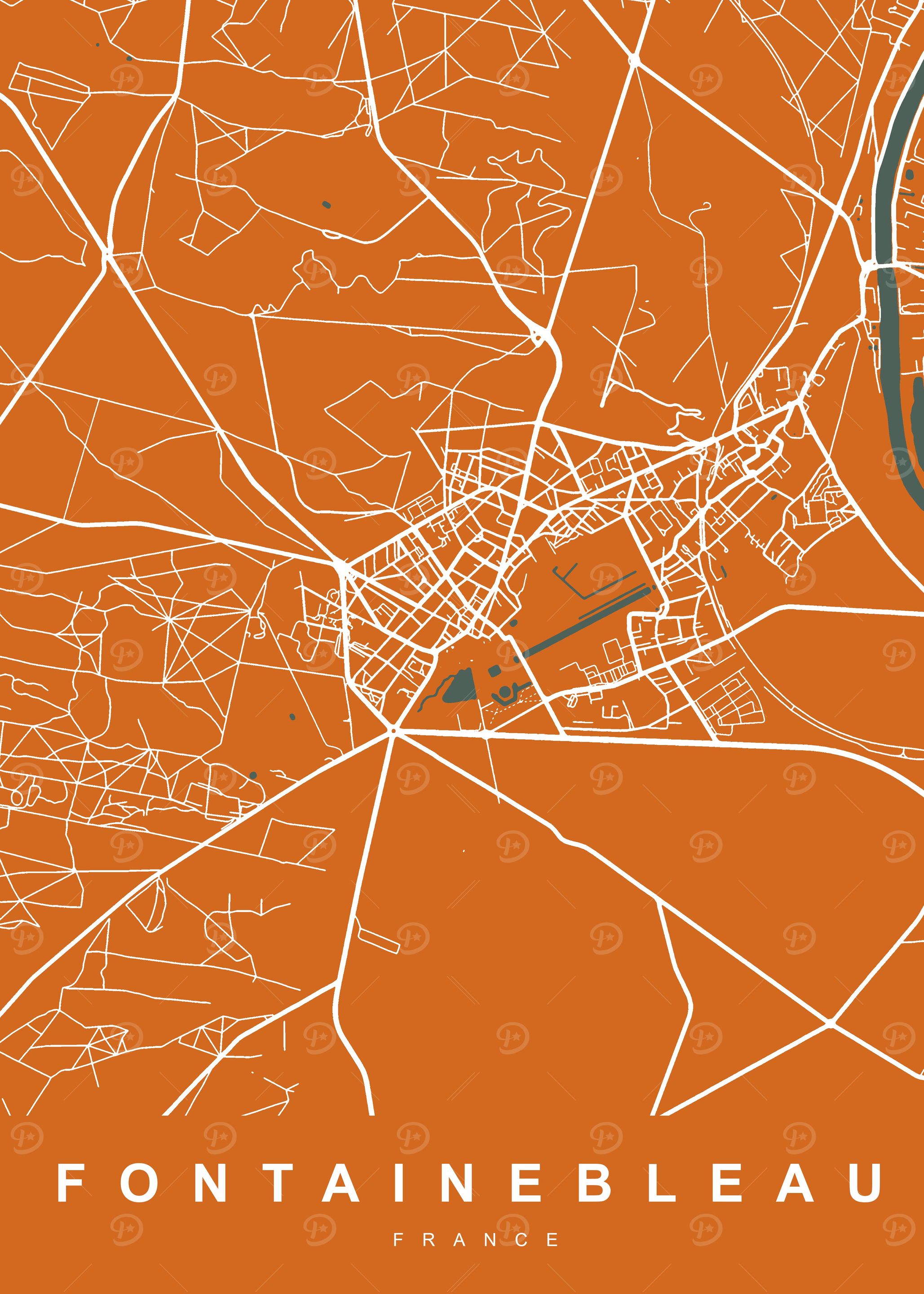 Map FONTAINEBLEAU FRANCE