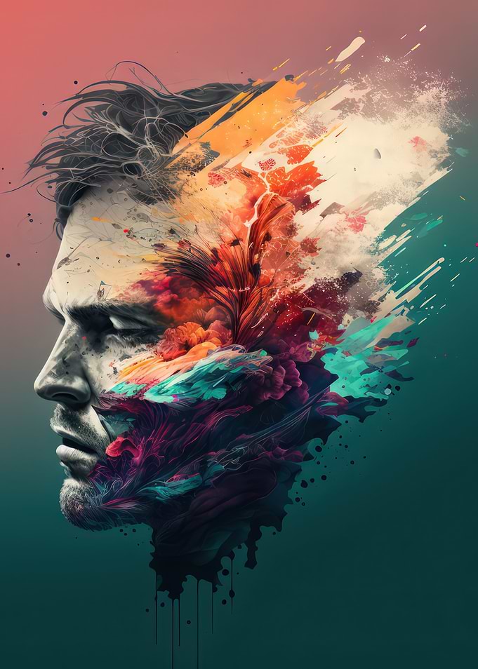Explosive mans face