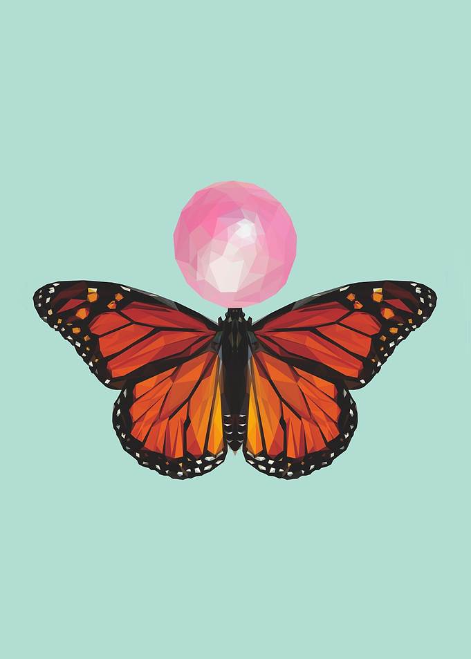 bubblegum animal butterfly