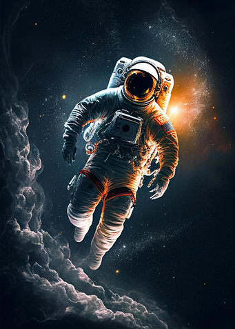 Astronaut floting in space