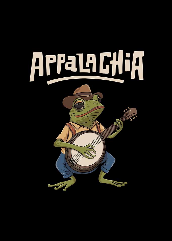 Frog with Banjo Appalachia