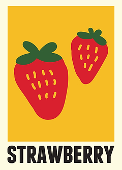 Minimal Strawberry Poster