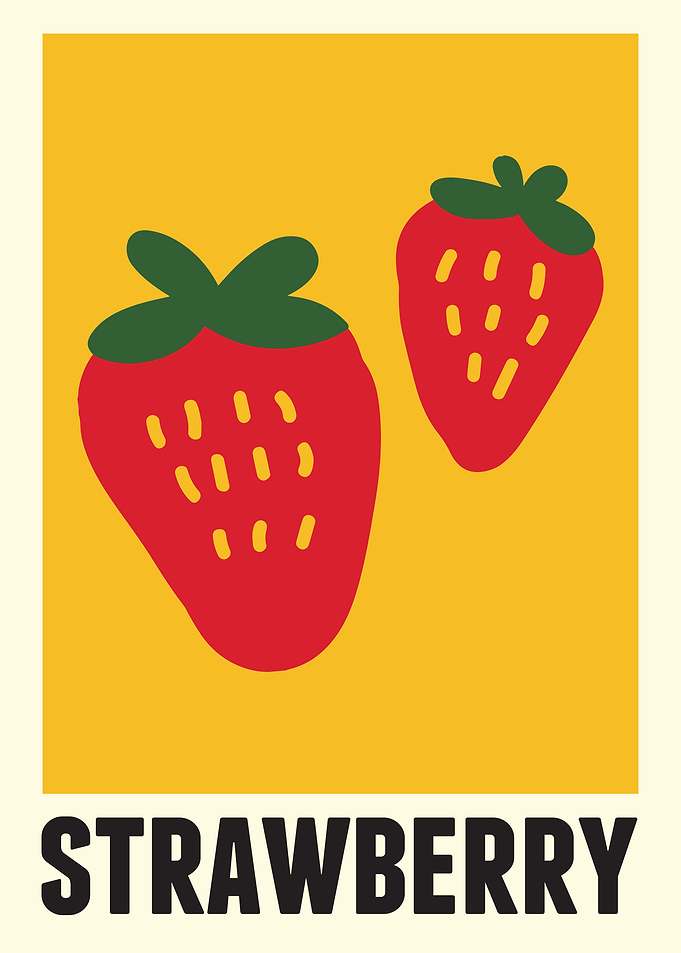 Minimal Strawberry Poster