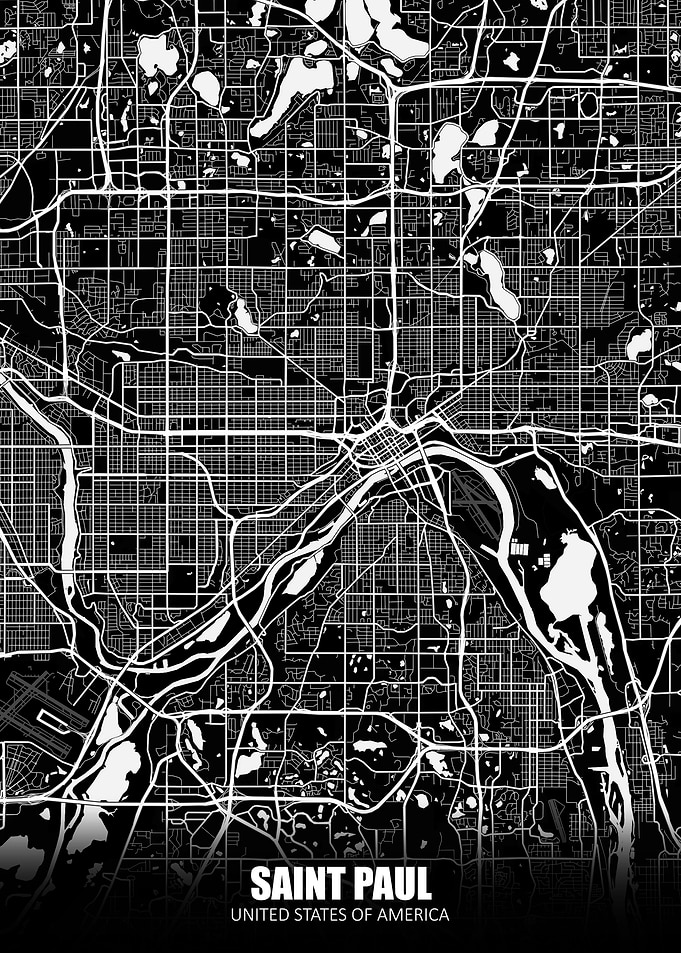 Saint Paul USA Dark Map