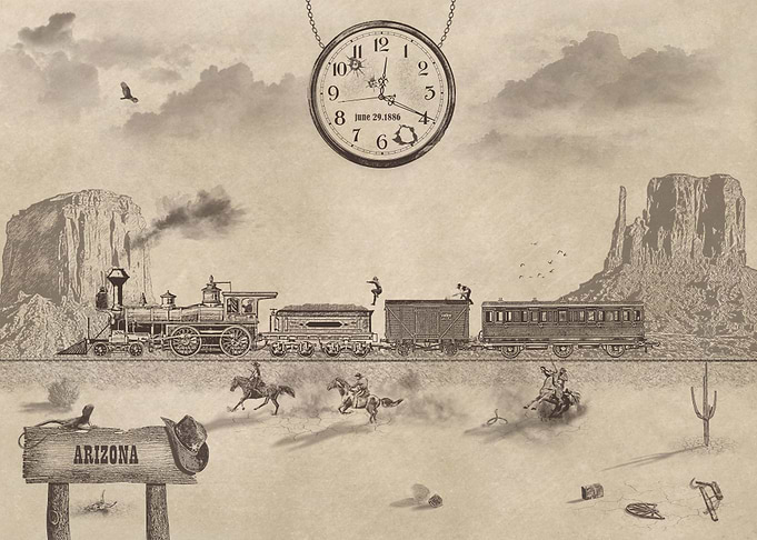 Train robbery in the West