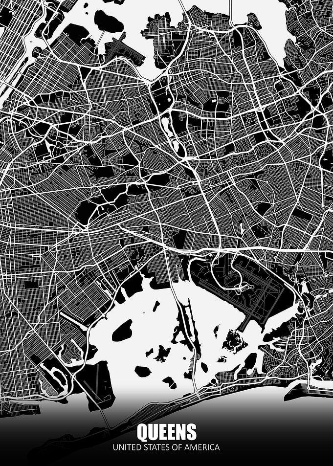 Queens USA Dark Map