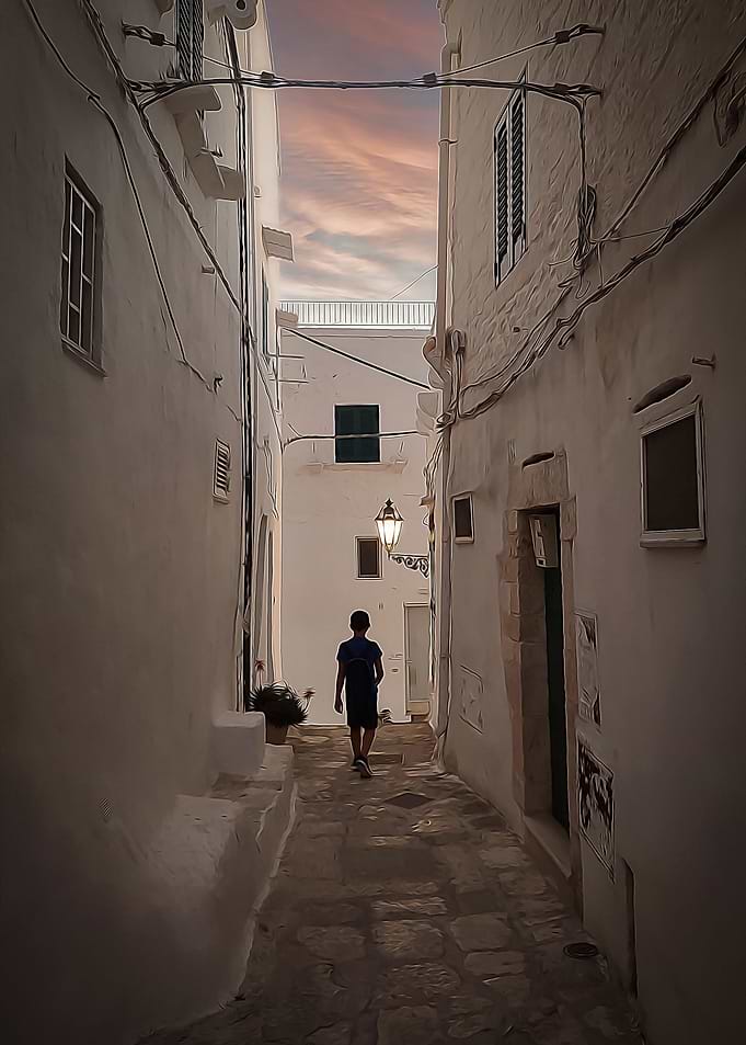 Ostuni village at sunset