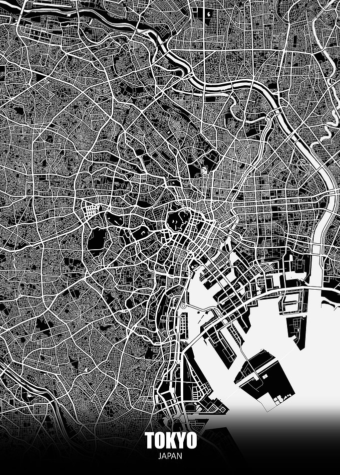 Tokyo Japan Dark Map